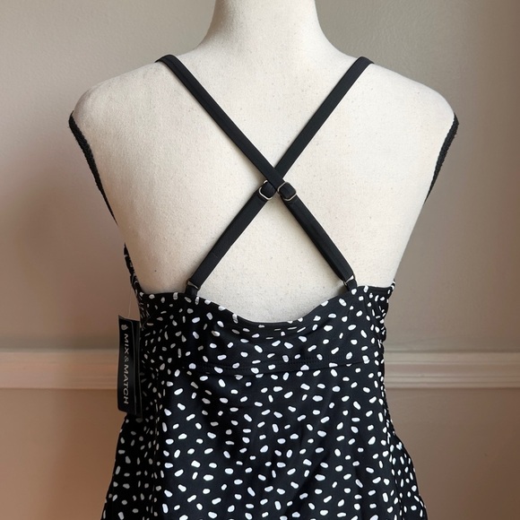 3/$20💥 a.n.a. Tankini Swimsuit Top Padded Polka Dot Tummy Control NWT - Picture 9 of 14